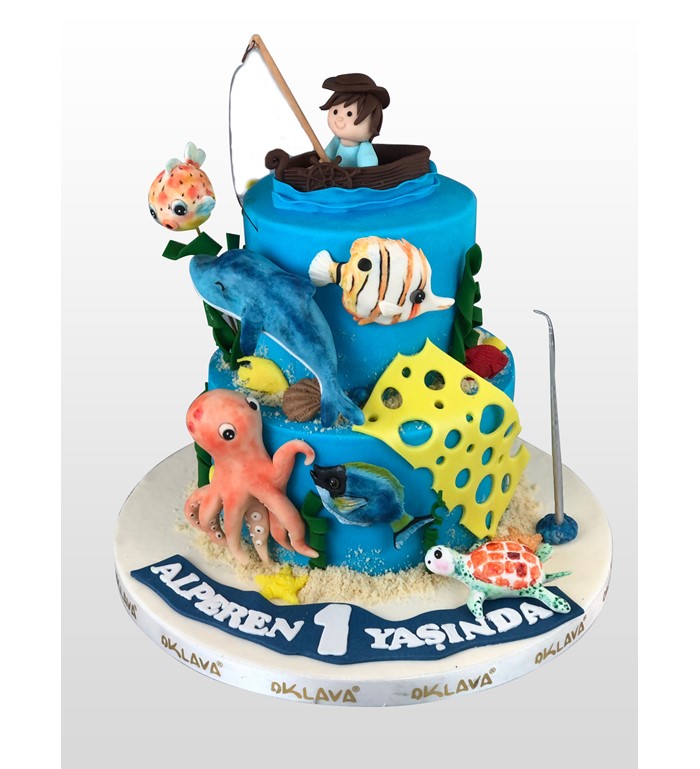 doğum günü pastaları, deniz canlıları pasta modelleri